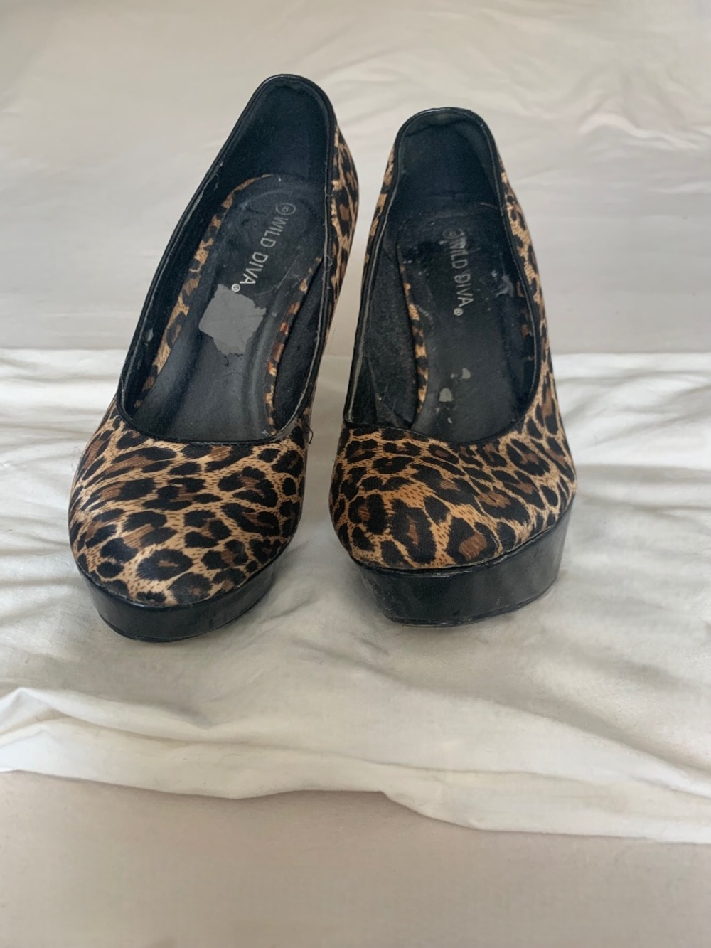 Wild Diva Leopard Print Platform Pumps Size 8 Stiletto Heels Animal Print